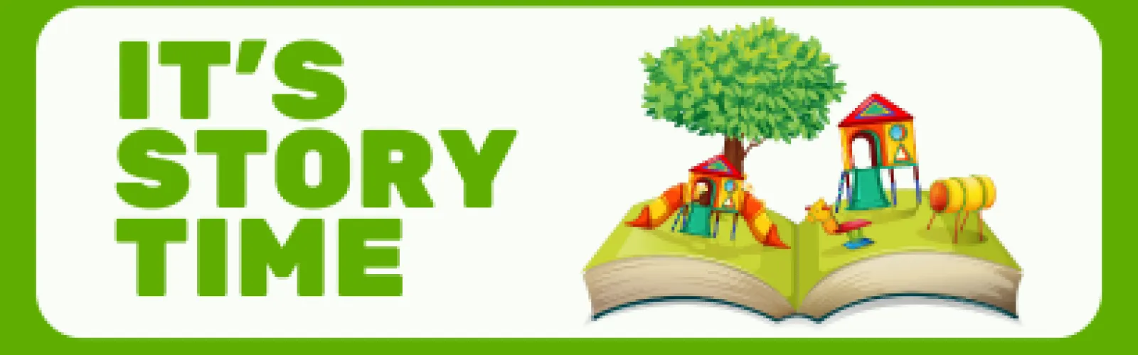 Open book with children's playground on the pages