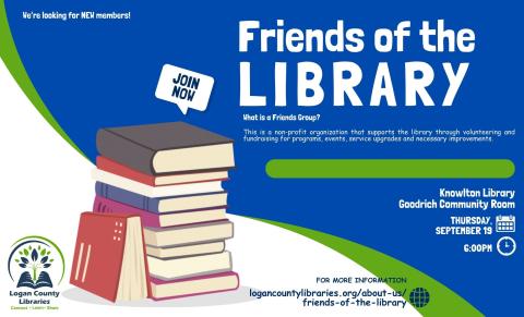 Come learn about creating a Friends of the Library Group in Logan County.