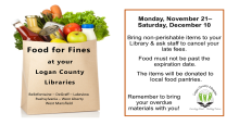 Food for Fines - November 21 through December 10, 2022