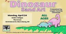 Dinosaur Sand Art, Monday, April 24, 6:00-7:00pm at The Grove