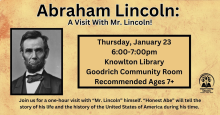 A Visit with Abraham Lincoln! January 23rd